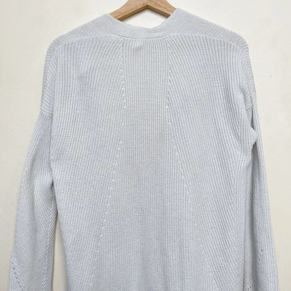 GAP Womens S Open-Front Shaker Stitch Cardigan Sweater in Merino Wool-Blend Grey - Picture 11 of 13